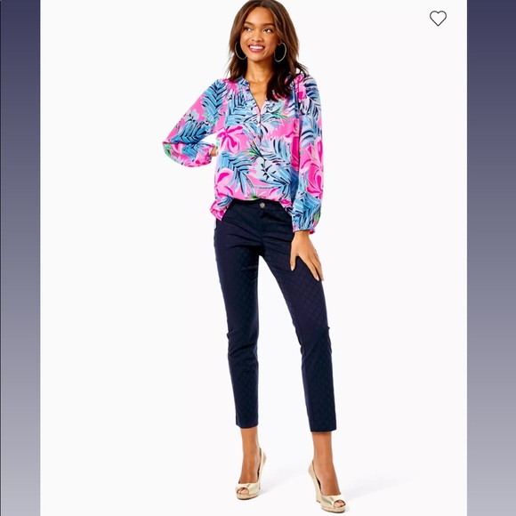 Lilly Pulitzer - Kelly Textured Ankle Length
Skinny Pant Midnight Navy - SIZE 2 - Picture 4 of 16